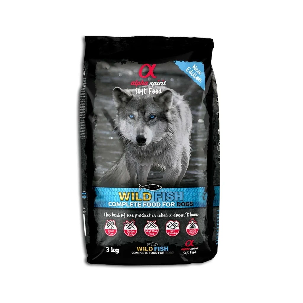 Alpha Spirit Wild Fish - Pienso Semihúmedo Sin Cereales para Perros Adultos | 3 kg y 9 kg