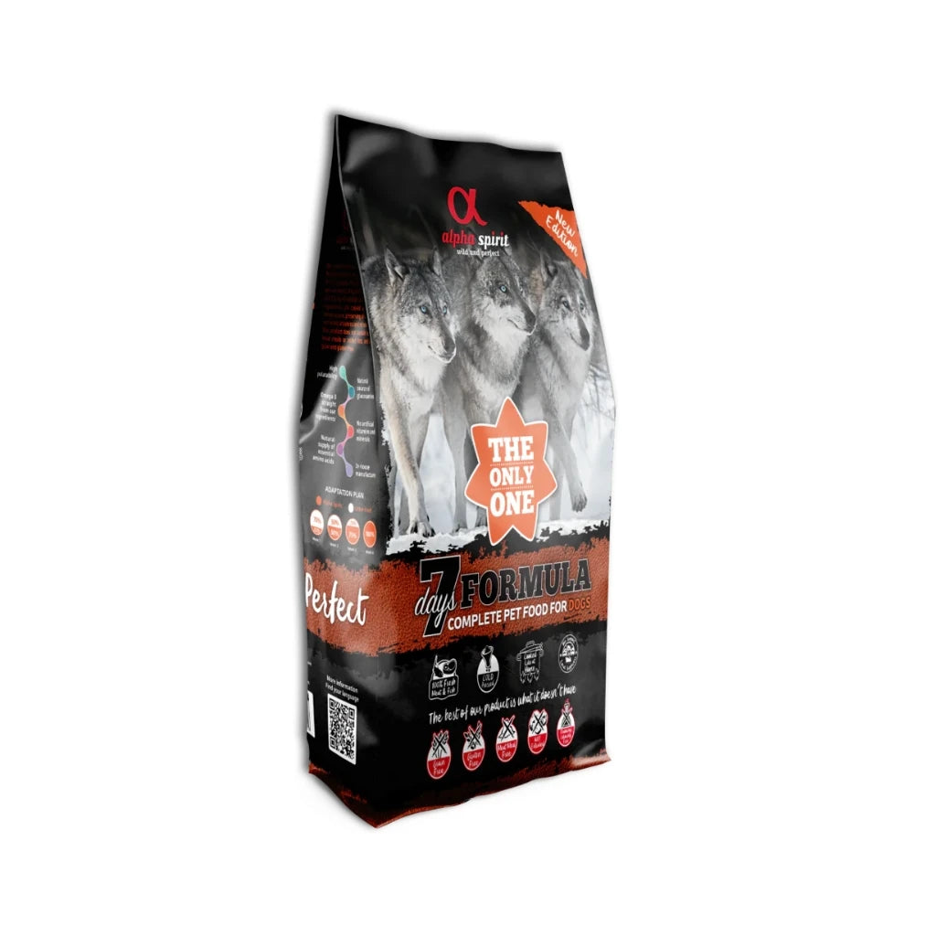 Alpha Spirit 7 Days - Pienso Sin Cereales para Perros Adultos | 3 kg y 12 kg