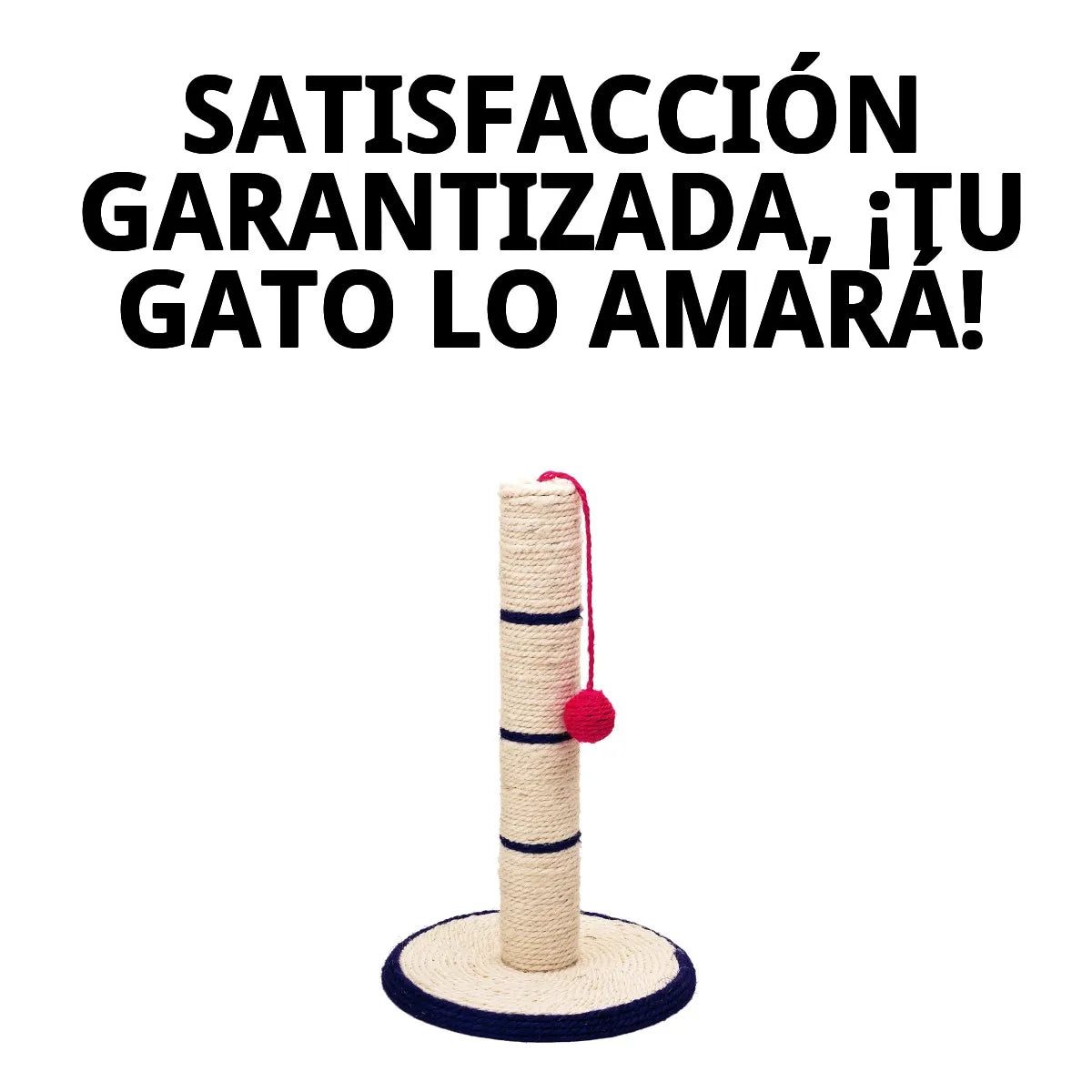 Rascador para Gatos Moly 45 cm con Poste de Sisal Natural y Bola Interactiva – Centro de Juego y Descanso para Gatitos y Gatos Adultos