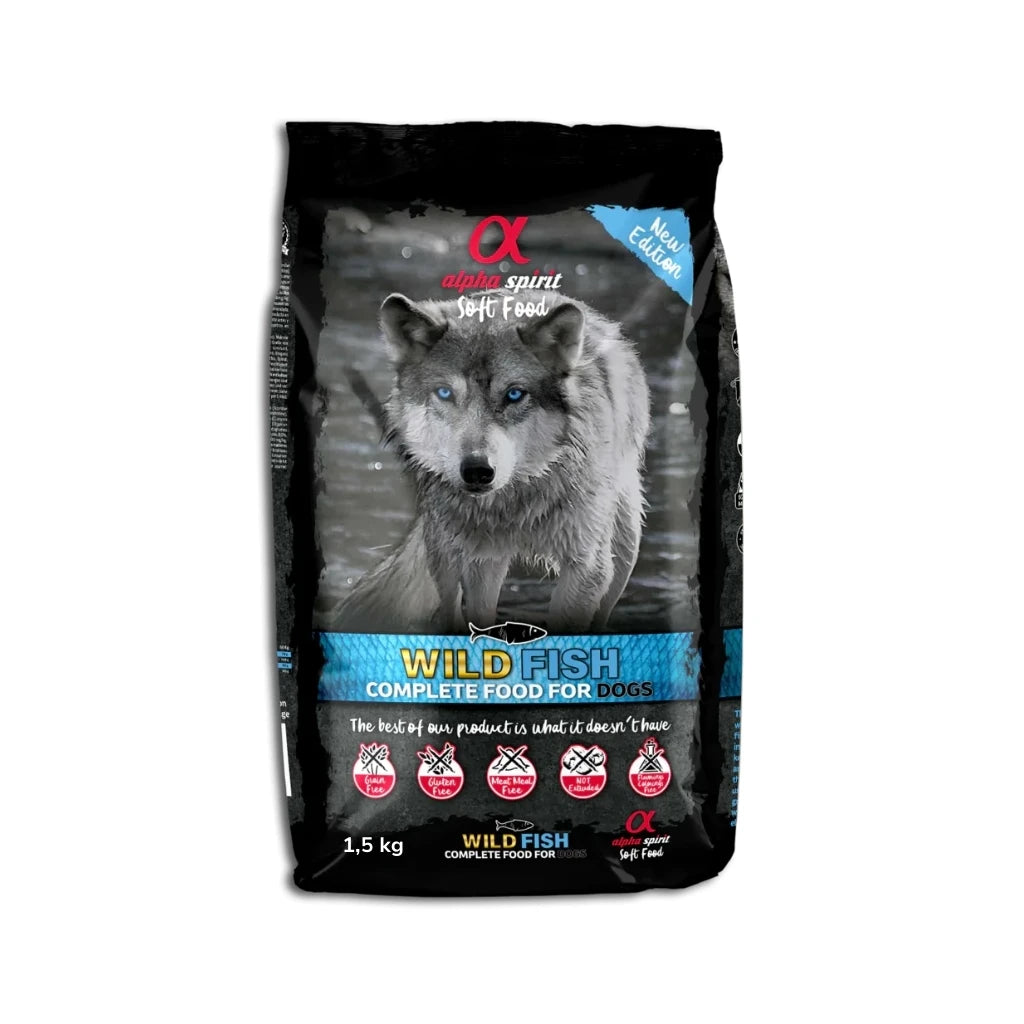 Alpha Spirit Wild Fish - Pienso Semihúmedo Sin Cereales para Perros Adultos | 3 kg y 9 kg