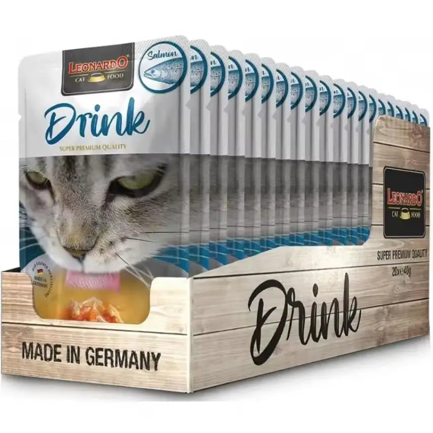 Pack 20x40 gr - Leonardo Drink Sopa para Gatos - Alimento Complementario para Gatos Adultos - Favorece la Hidratación