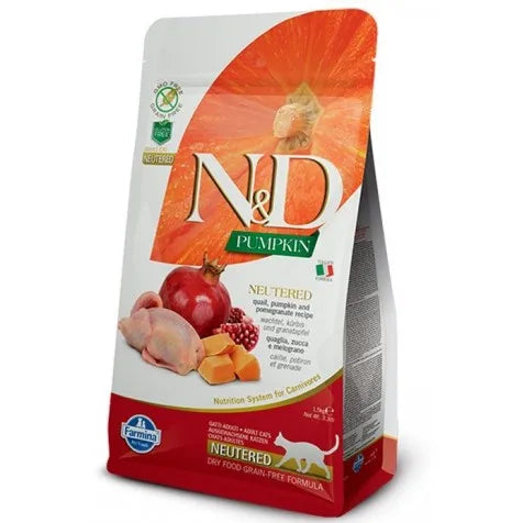Farmina ND Pumpkin Sin Cereales Gato Esterilizado Codorniz 5 kg