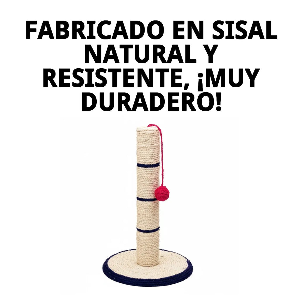 Rascador para Gatos Moly 45 cm con Poste de Sisal Natural y Bola Interactiva – Centro de Juego y Descanso para Gatitos y Gatos Adultos