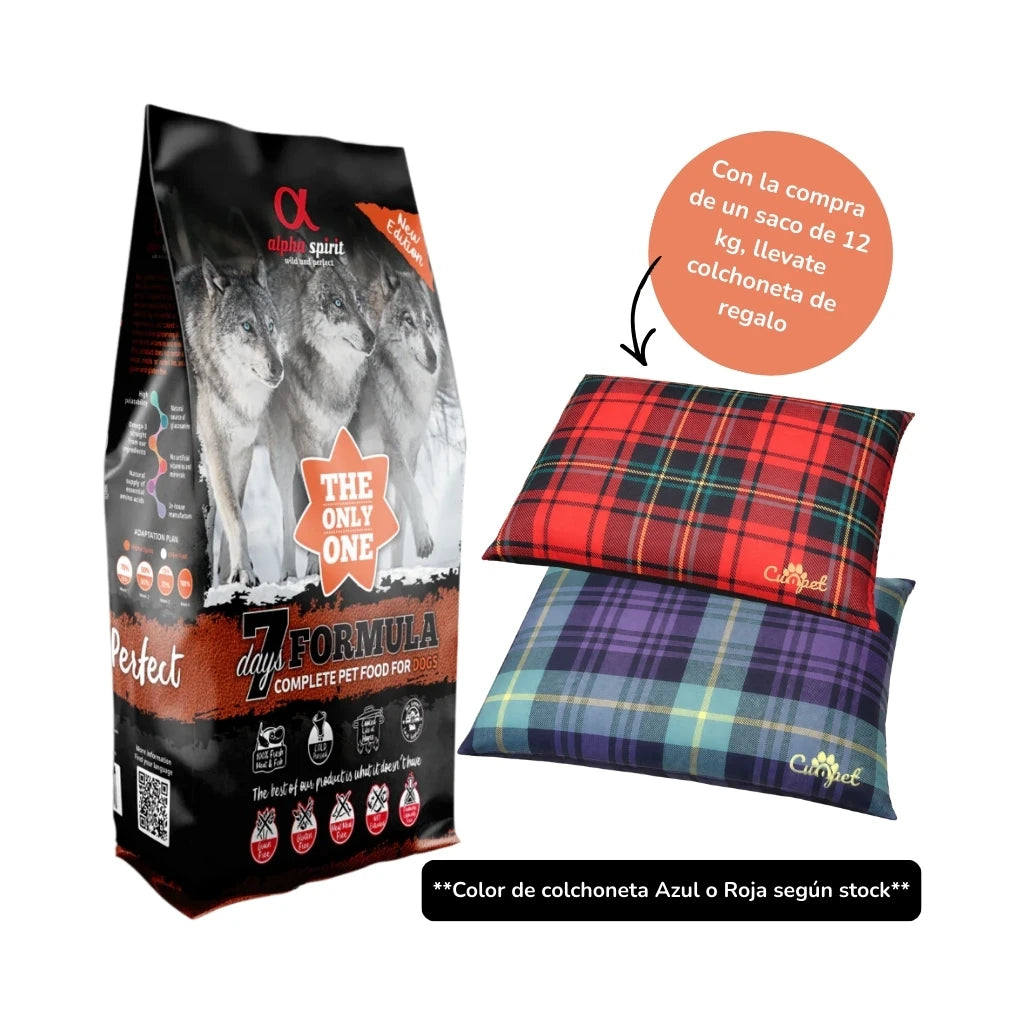 Alpha Spirit 7 Days - Pienso Sin Cereales para Perros Adultos | 3 kg y 12 kg