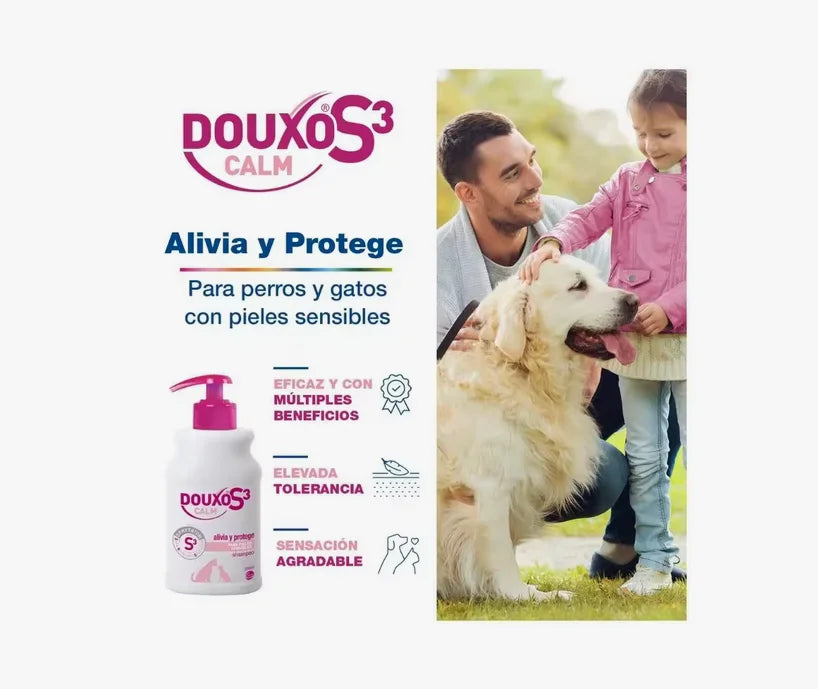 Douxo S3 Calm - Champú, Mousse y Toallitas Calmantes para Perros y Gatos con Piel Sensible