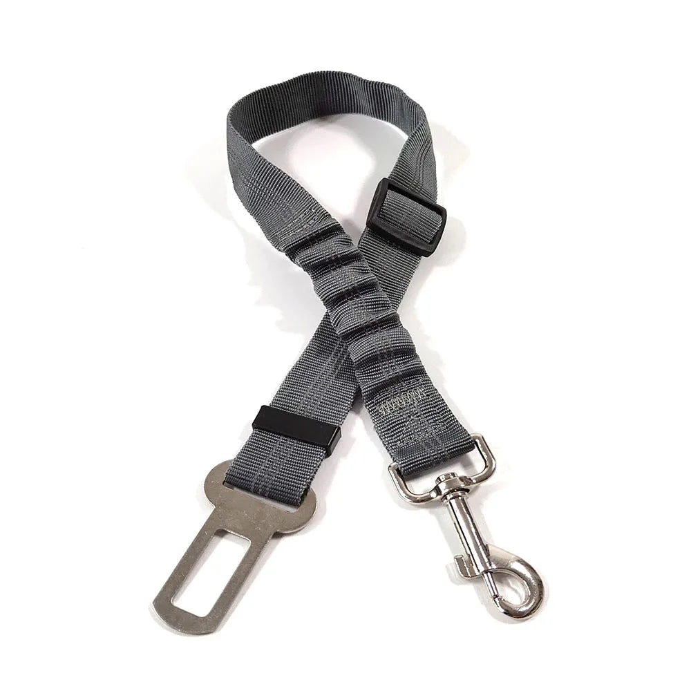 Cinturón de Seguridad Ajustable para Perros en el Coche — Nylon Reflectante y Elástico | 21 Colores