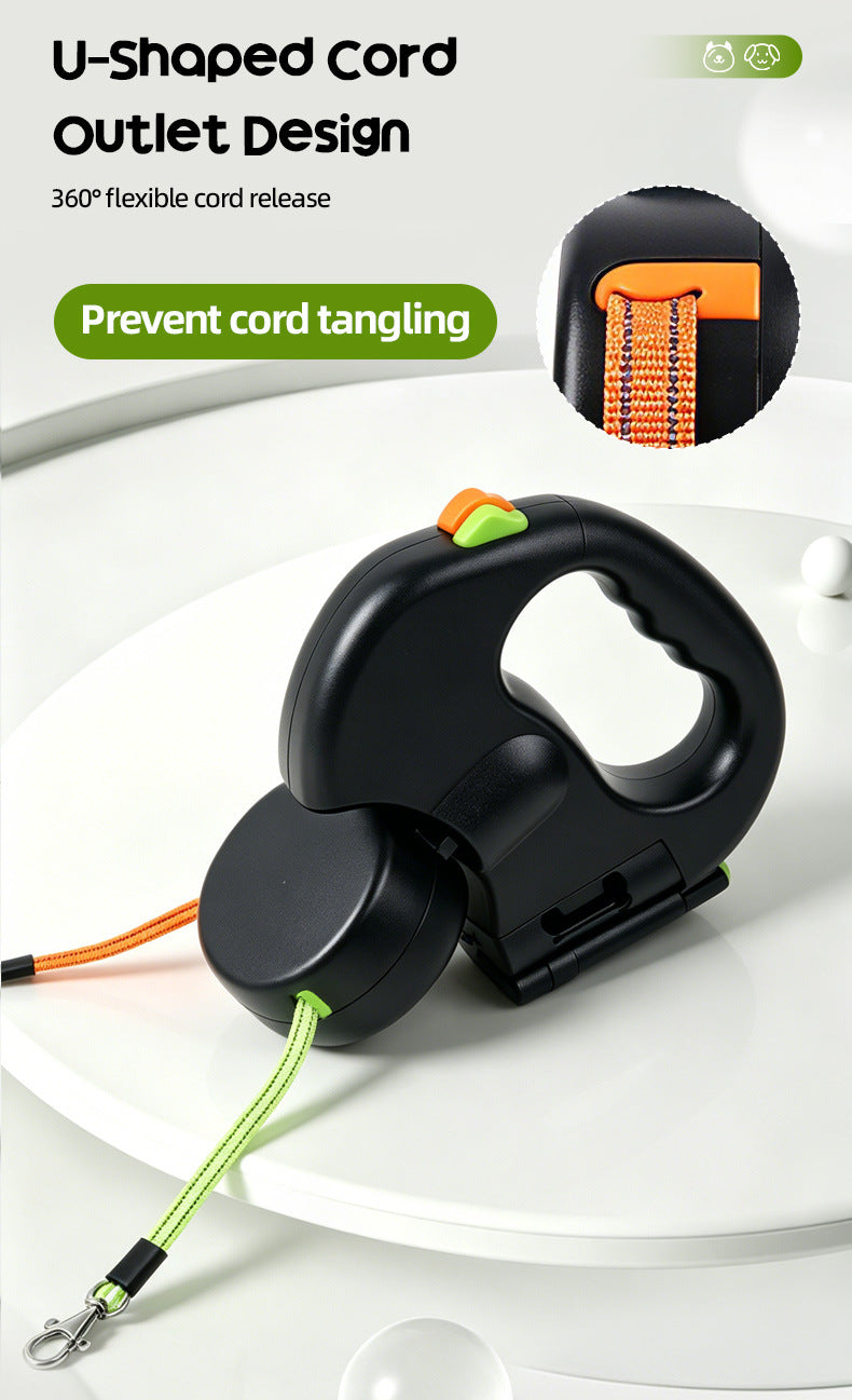 Correa Extensible Doble para Perros 3m con Linterna LED y Dispensador de Bolsas