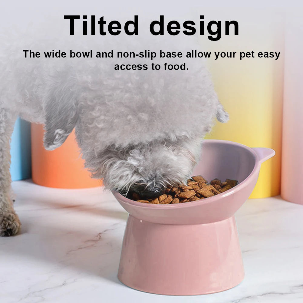 Cuenco Inclinado para Gatos | Comedero Elevado Ergonómico Antivómito