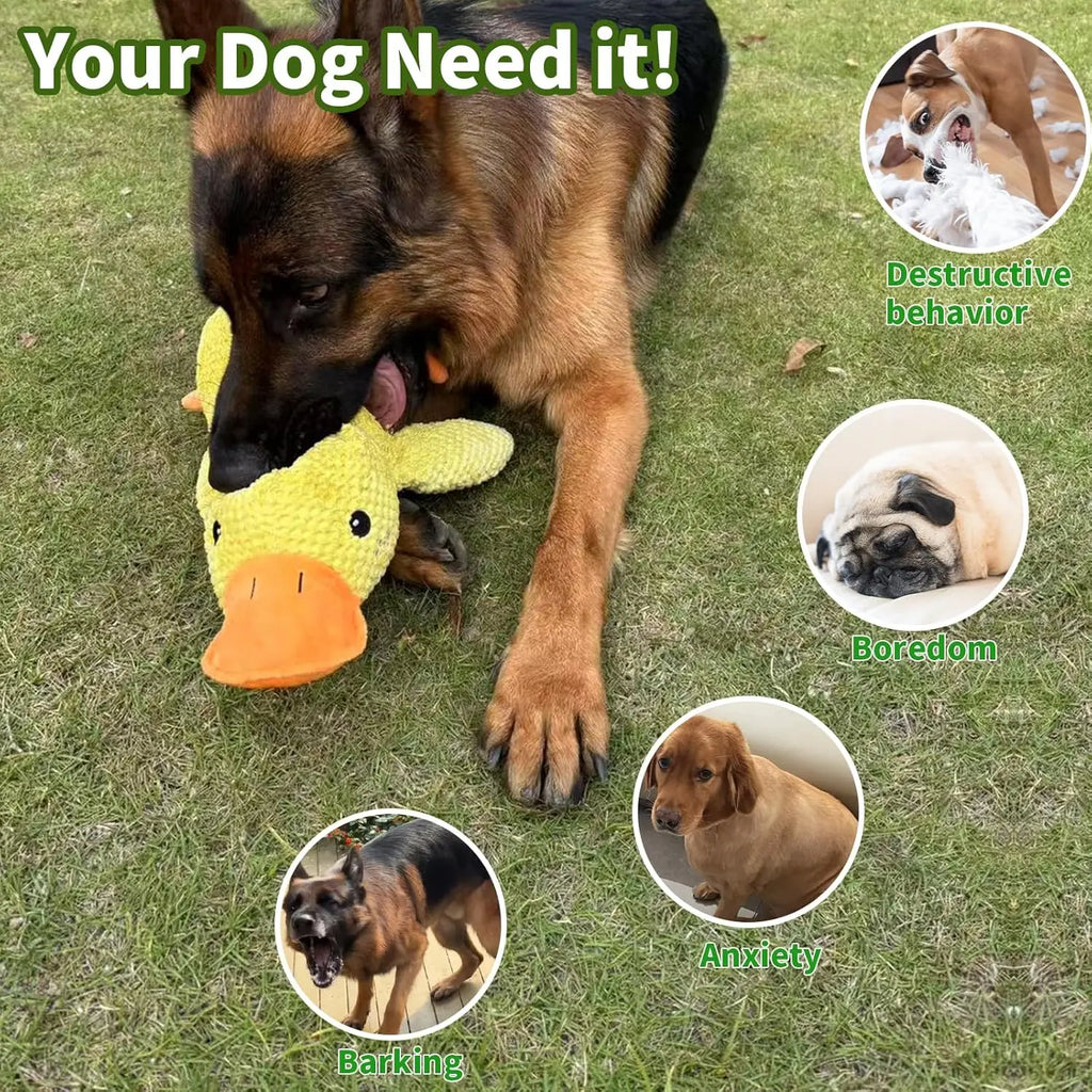 Juguete de Pato para Perros, Peluche Resistente a Mordiscos con Sonido, Alivio Dental, Compañero Suave para Perros Pequeños y Grandes