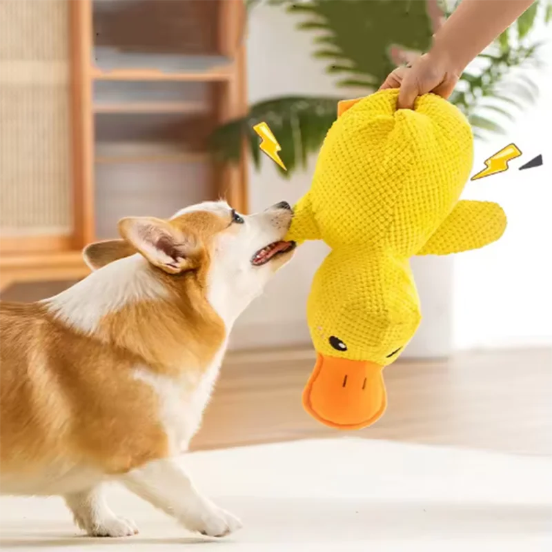 Juguete de Pato para Perros, Peluche Resistente a Mordiscos con Sonido, Alivio Dental, Compañero Suave para Perros Pequeños y Grandes