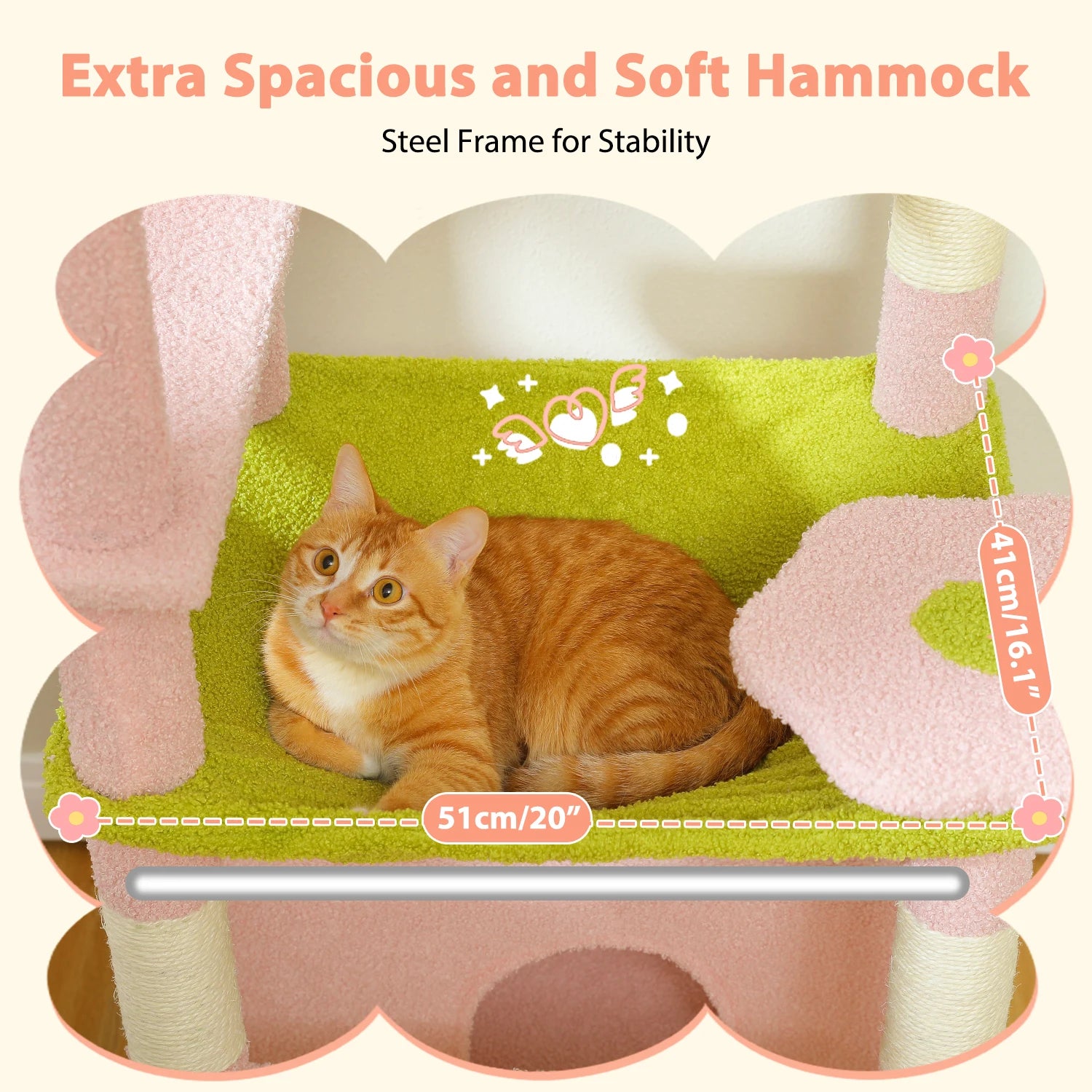 Árbol Rascador Multinivel para Gatos con Postes Rascadores, Hamaca, Casita, Percha Espaciosa y Bolas Colgantes para Gatos de Interior