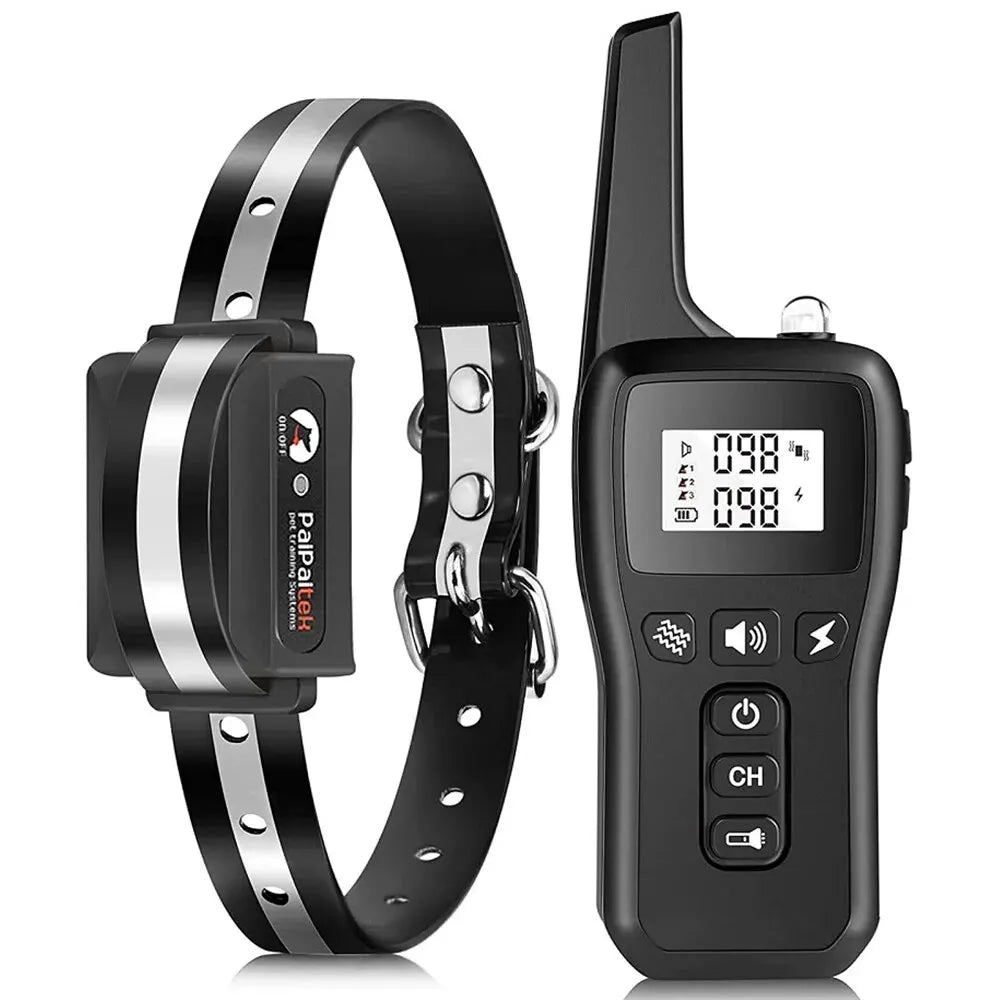 Collar de Adiestramiento para Perros 1000 m – Antiladridos, Impermeable y Recargable con Mando a Distancia | PaiPaitek PD529-1