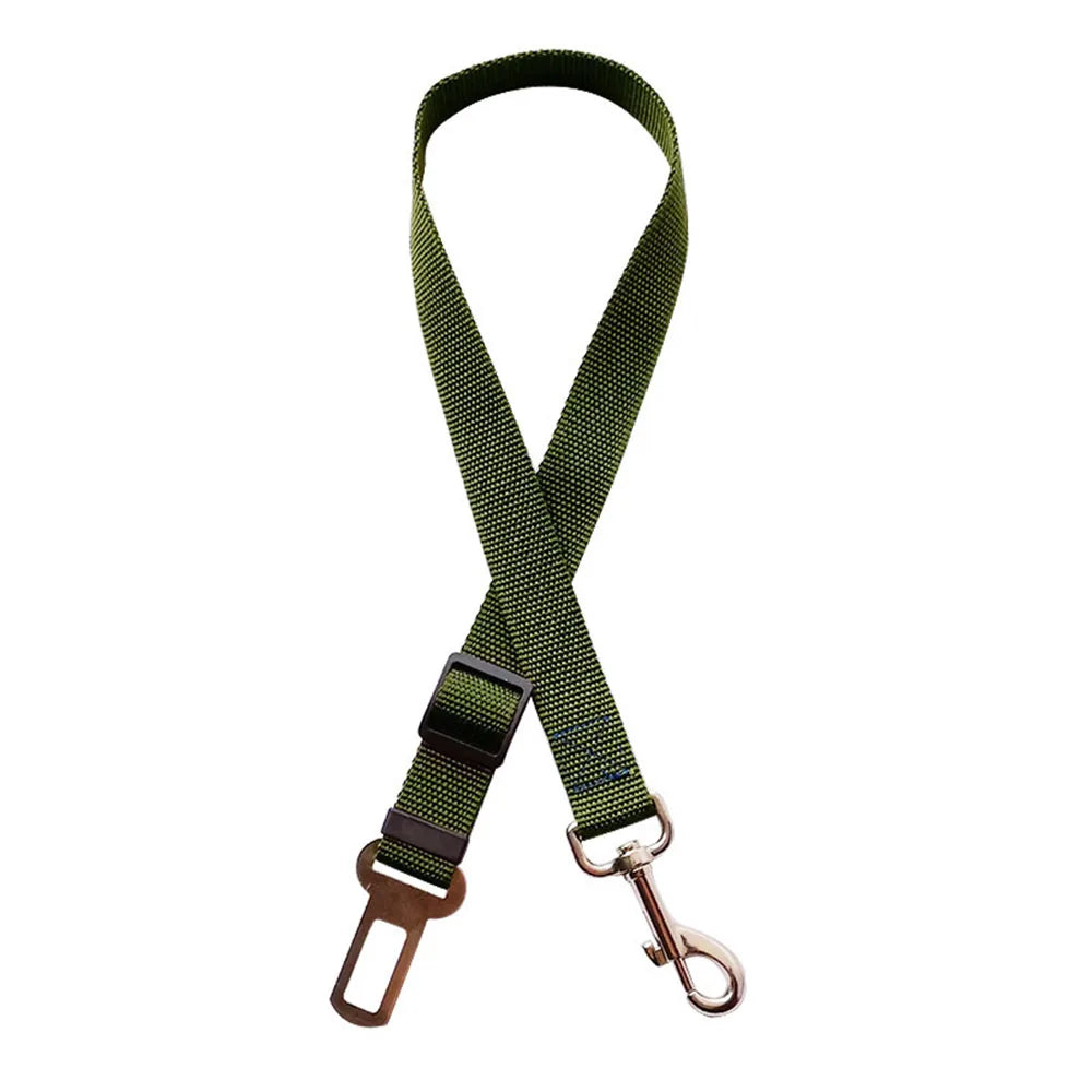 Cinturón de Seguridad Ajustable para Perros en el Coche — Nylon Reflectante y Elástico | 21 Colores
