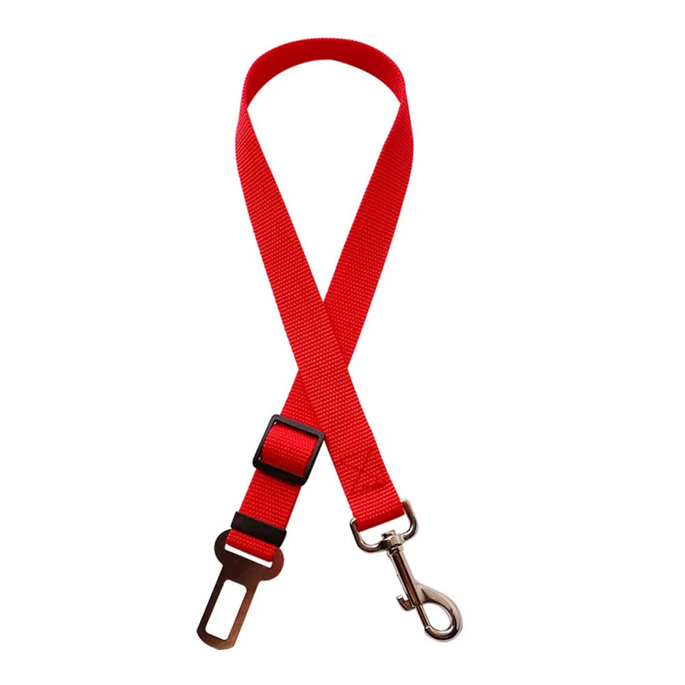Cinturón de Seguridad Ajustable para Perros en el Coche — Nylon Reflectante y Elástico | 21 Colores