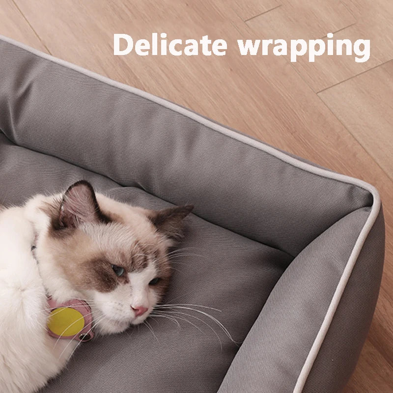 Cama para Perros y Gatos - Cuatro Estaciones, Impermeable, Acolchada y Resistente a Mordiscos