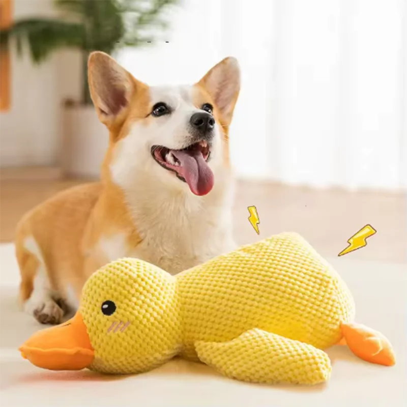 Juguete de Pato para Perros, Peluche Resistente a Mordiscos con Sonido, Alivio Dental, Compañero Suave para Perros Pequeños y Grandes