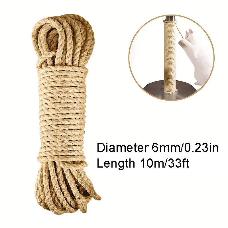 Cuerda de Sisal Natural para Rascador de Gatos — DIY Protector de Muebles | 10m, 20m o 50m