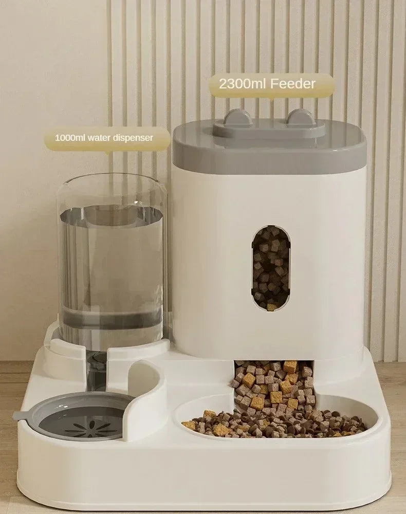 Comedero Automático con Fuente de Agua para Perros y Gatos - Gran Capacidad 2L