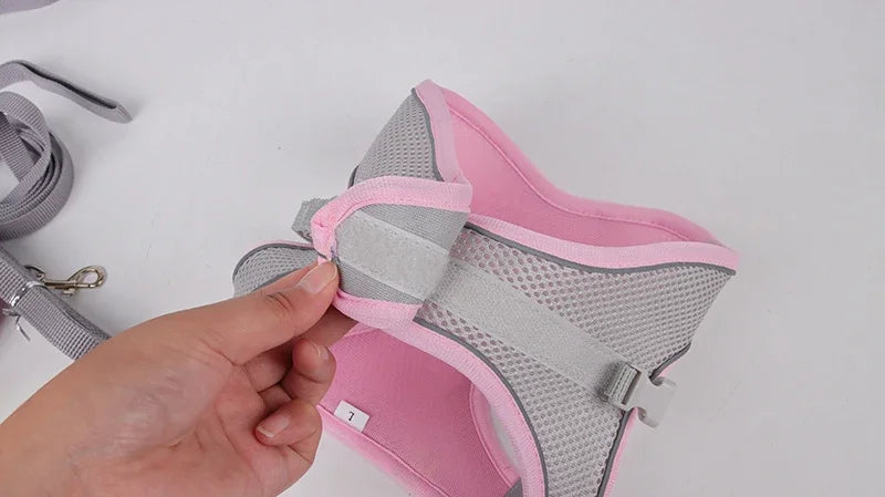 Arnés Ajustable con Correa para Perros y Gatos Pequeños — Reflectante y Transpirable | 7 Colores