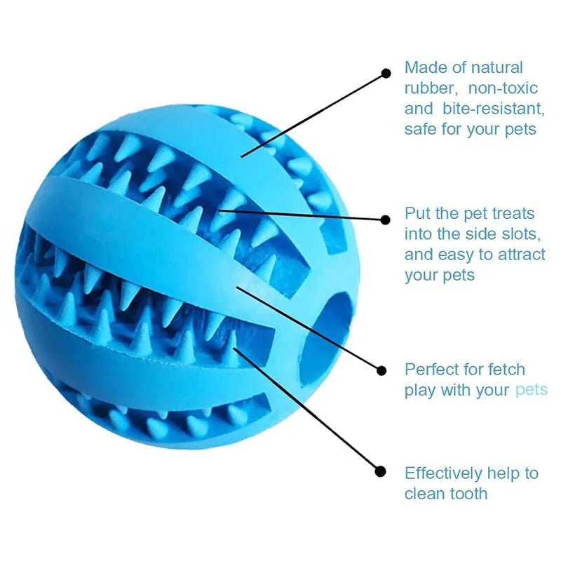 Pelota Interactiva de Goma para Perros - Juguete Mordedor, Limpieza Dental y Dispensador de Snacks