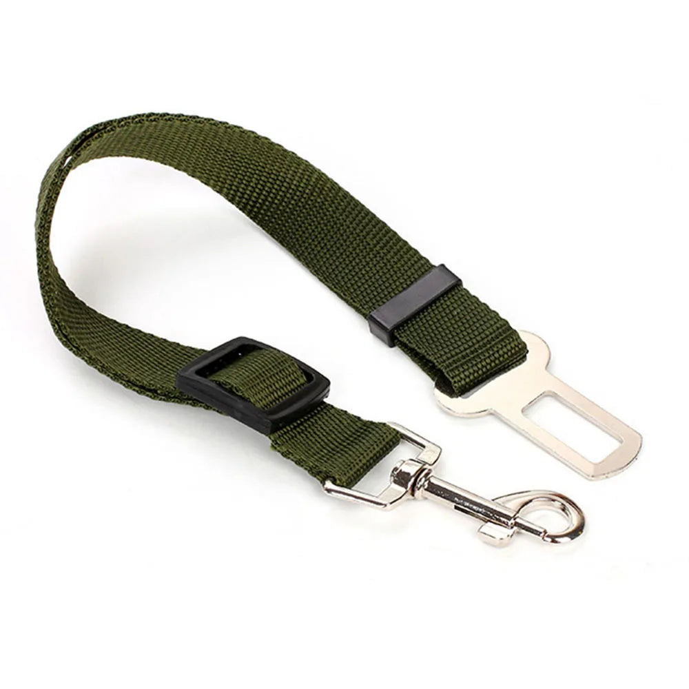 Cinturón de Seguridad Ajustable para Perros en el Coche — Nylon Reflectante y Elástico | 21 Colores