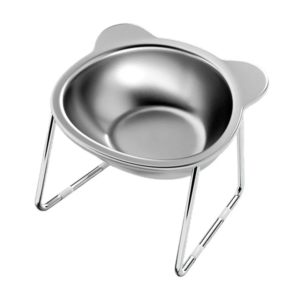 Comedero Elevado de Acero Inoxidable 304 para Gatos y Cachorros — Diseño Inclinado 15°