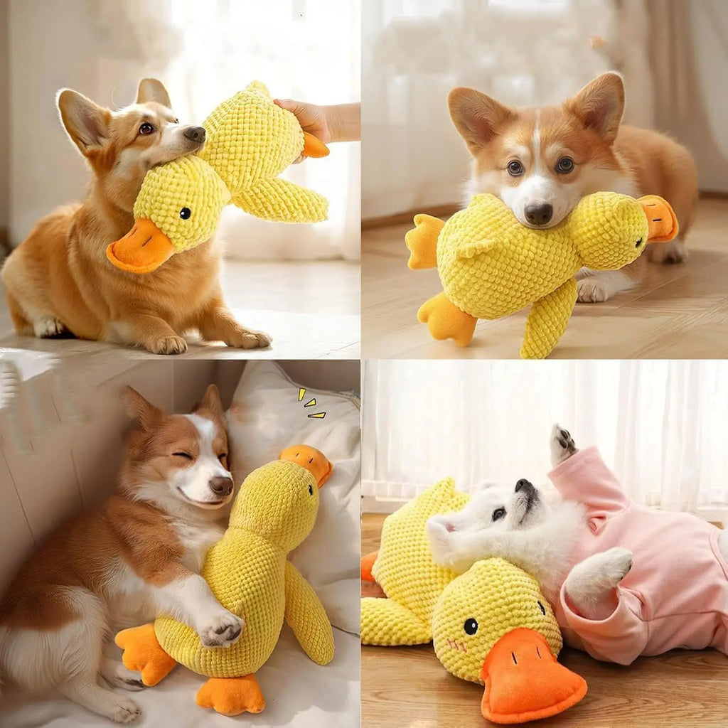 Juguete de Pato para Perros, Peluche Resistente a Mordiscos con Sonido, Alivio Dental, Compañero Suave para Perros Pequeños y Grandes