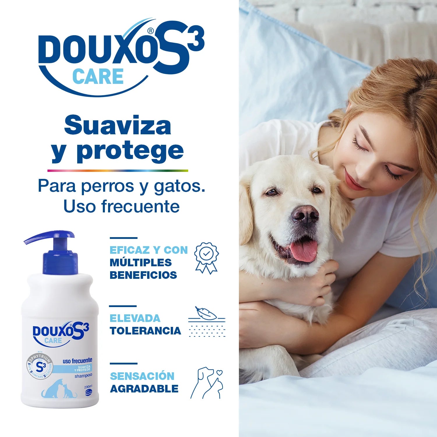 Douxo S3 Care - Champú Hidratante para Perros y Gatos 200 ml