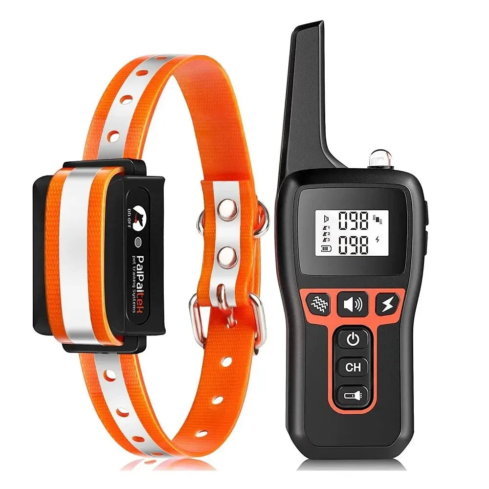 Collar de Adiestramiento para Perros 1000 m – Antiladridos, Impermeable y Recargable con Mando a Distancia | PaiPaitek PD529-1