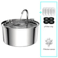 Fuente de Agua para Mascotas de Acero Inoxidable - Bebídero Automático Silencioso con Filtro para Gatos y Perros, USB, 3L