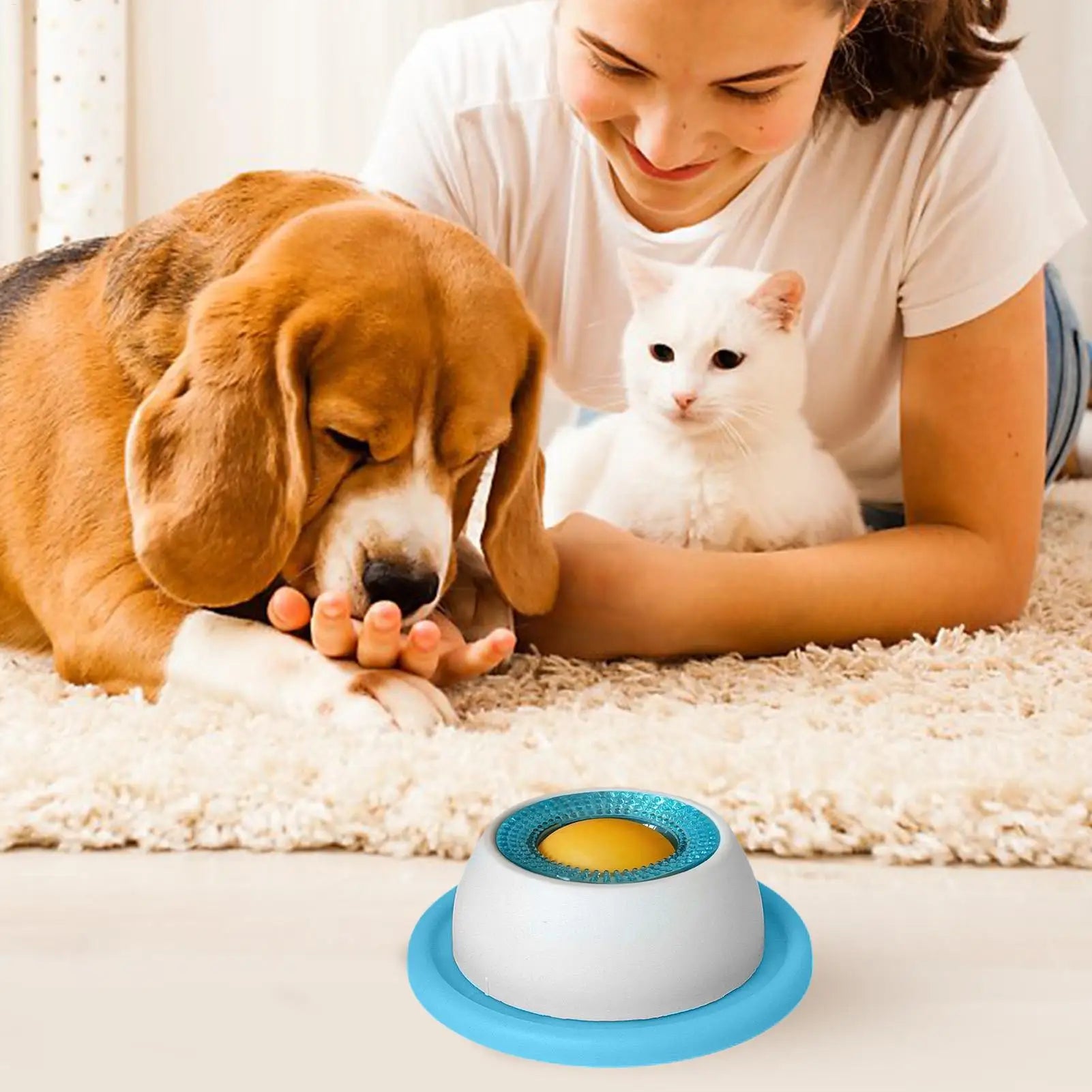 Comedero Lento Interactivo para Perros y Gatos - Juguete Lamer Antiengullimiento