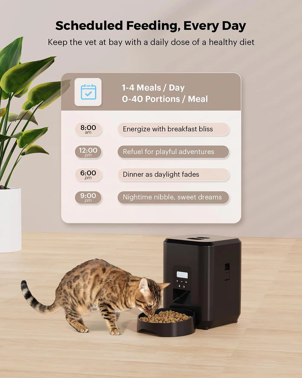 Comedero Automático Inteligente para Gatos y Perros — Con Temporizador y WiFi | 2L