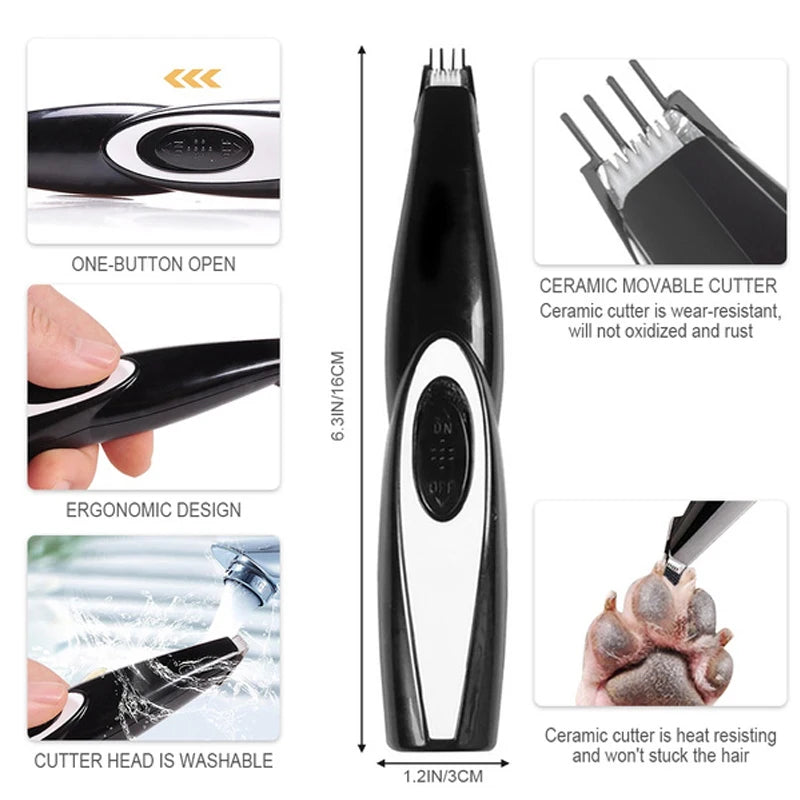 Kit Cortapelos Eléctrico para Perros y Gatos - Silencioso, Recargable y Profesional
