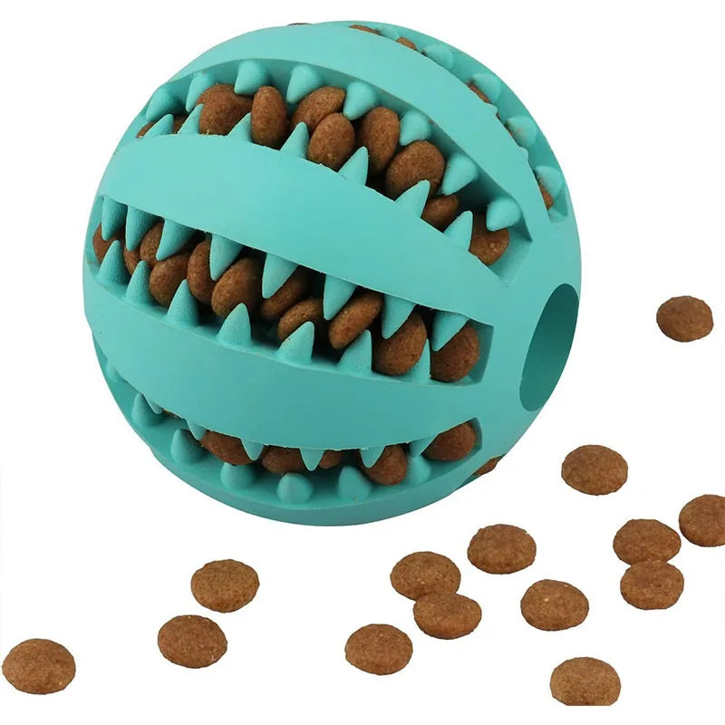 Pelota Interactiva de Goma para Perros - Juguete Mordedor, Limpieza Dental y Dispensador de Snacks