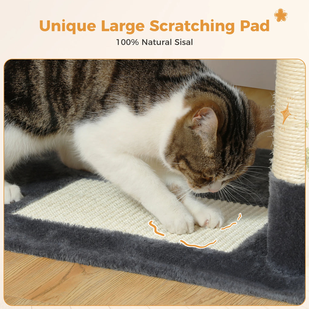 Árbol Rascador Multinivel para Gatos con Postes Rascadores, Hamaca, Casita, Percha Espaciosa y Bolas Colgantes para Gatos de Interior