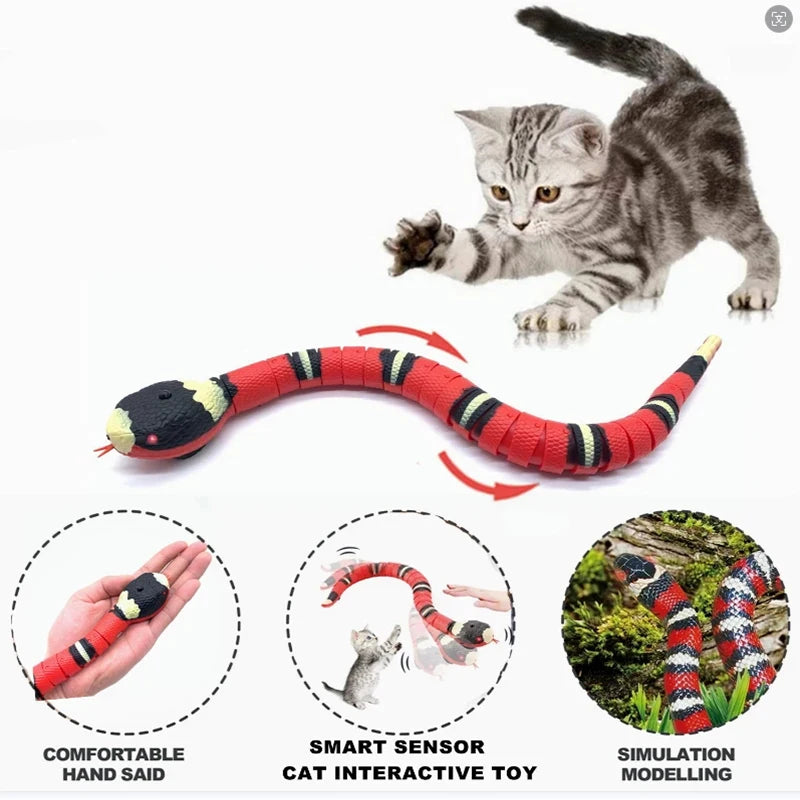 Juguete Automático Interactivo para Gatos - Serpiente con Sensor Inteligente y Carga USB