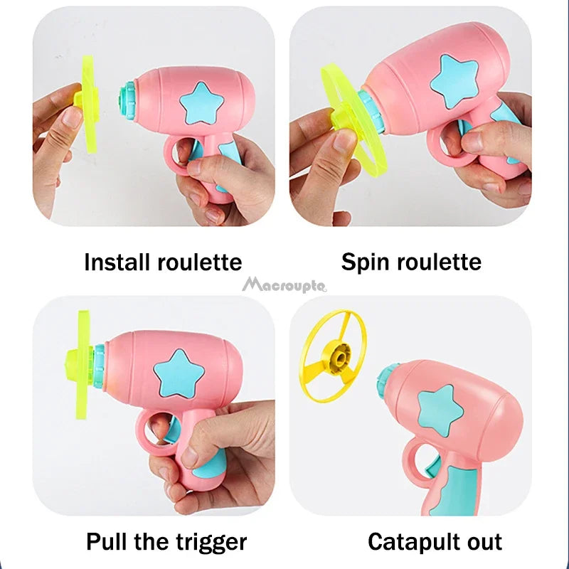 Juguete Interactivo de Discos Voladores para Gatos — Lanzador Mini con 5 Discos