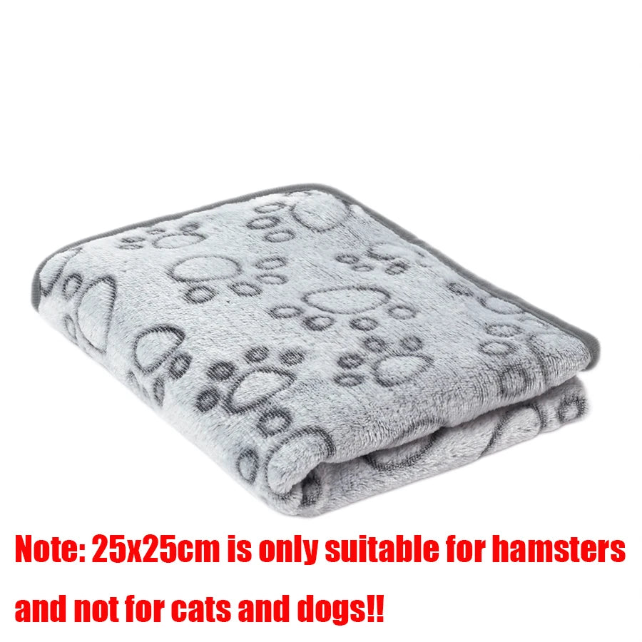Manta Suave y Esponjosa para Mascotas, Franela con Estampado de Huellas, Cama Cálida y Cómoda para Perros y Gatos