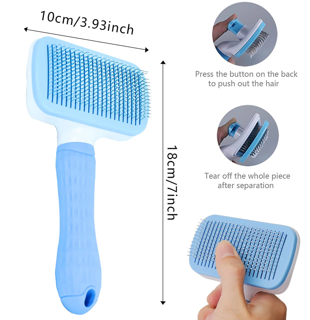 Cepillo quitapelos para perros y gatos – Peine de aseo para pelo largo, limpieza y baño – Accesorios para mascotas