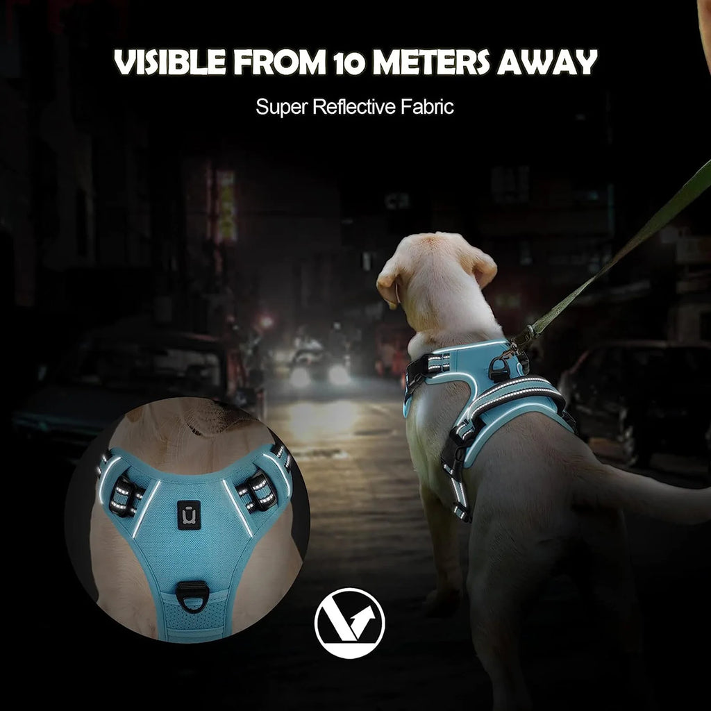 Arnés Antitirones para Perros, Chaleco Acolchado Ajustable con Asa de Control Fácil