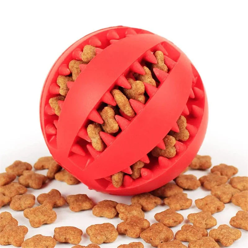 Pelota Interactiva de Goma para Perros - Juguete Mordedor, Limpieza Dental y Dispensador de Snacks