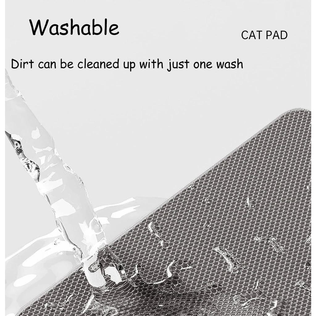 Alfombra para Arenero de Gatos, Impermeable Doble Capa, Antideslizante y Lavable para Mascotas