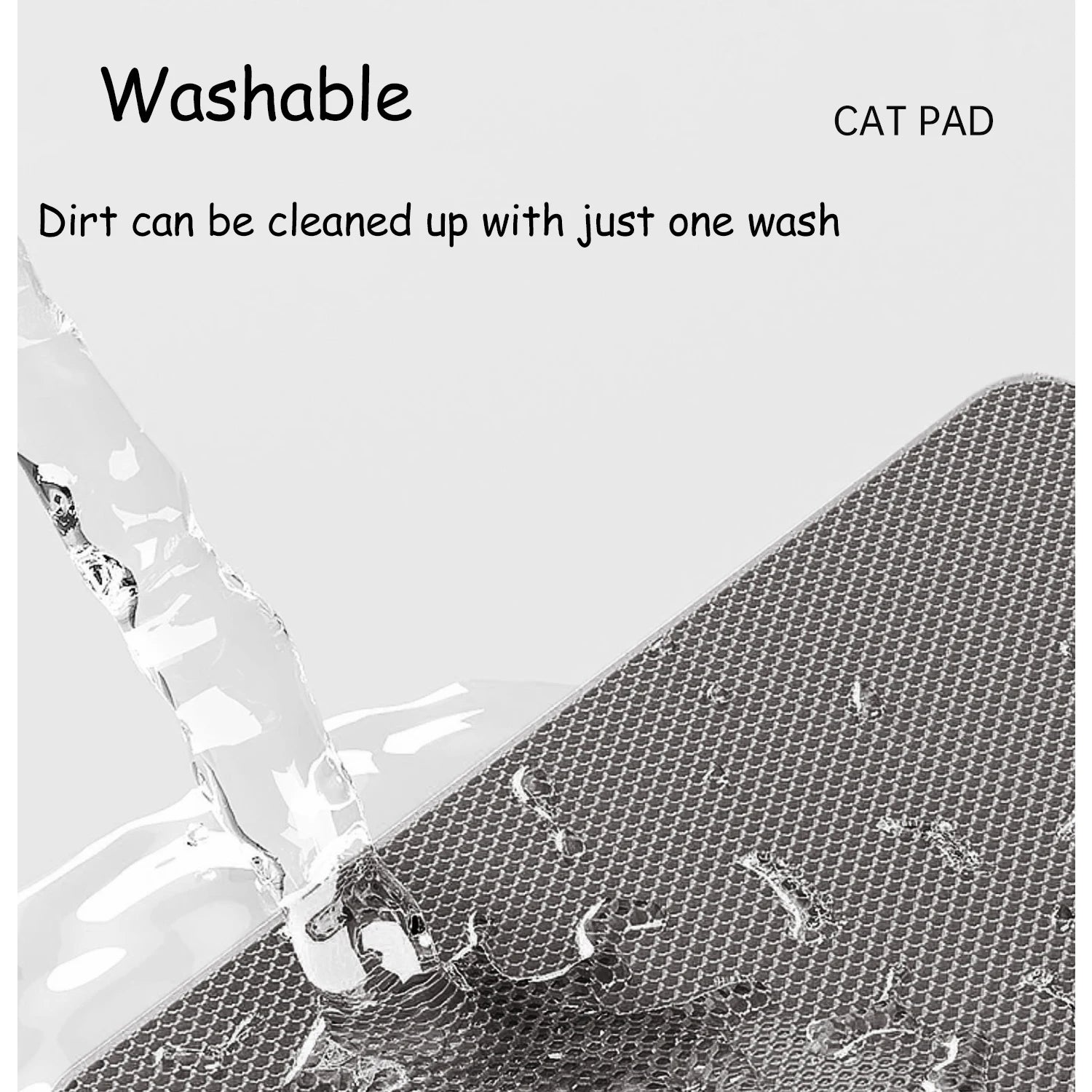 Alfombra para Arenero de Gatos, Impermeable Doble Capa, Antideslizante y Lavable para Mascotas