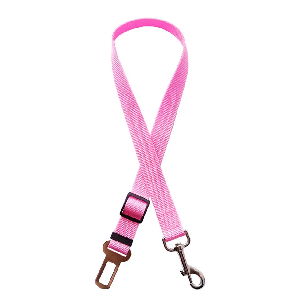 Cinturón de Seguridad Ajustable para Perros en el Coche — Nylon Reflectante y Elástico | 21 Colores