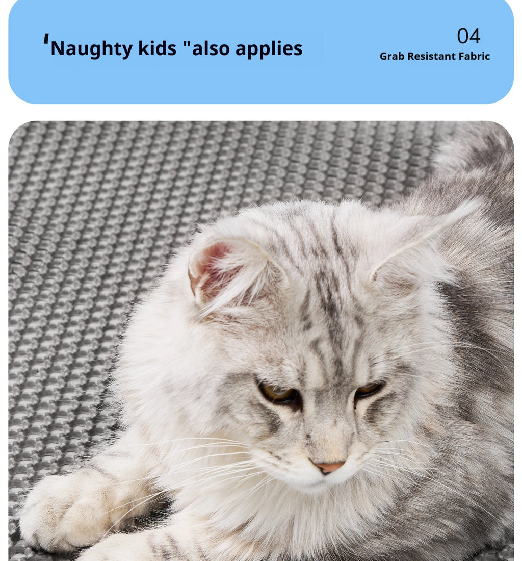 Alfombra para Arenero de Gatos, Impermeable Doble Capa, Antideslizante y Lavable para Mascotas
