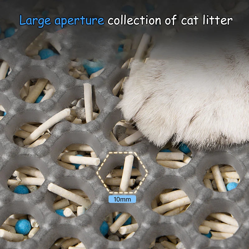 Alfombra para Arenero de Gatos, Impermeable Doble Capa, Antideslizante y Lavable para Mascotas