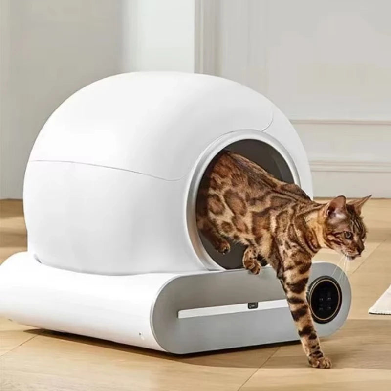 Arenero Automático Inteligente para Gatos de Gran Capacidad, Semiencerrado con Control Remoto por APP