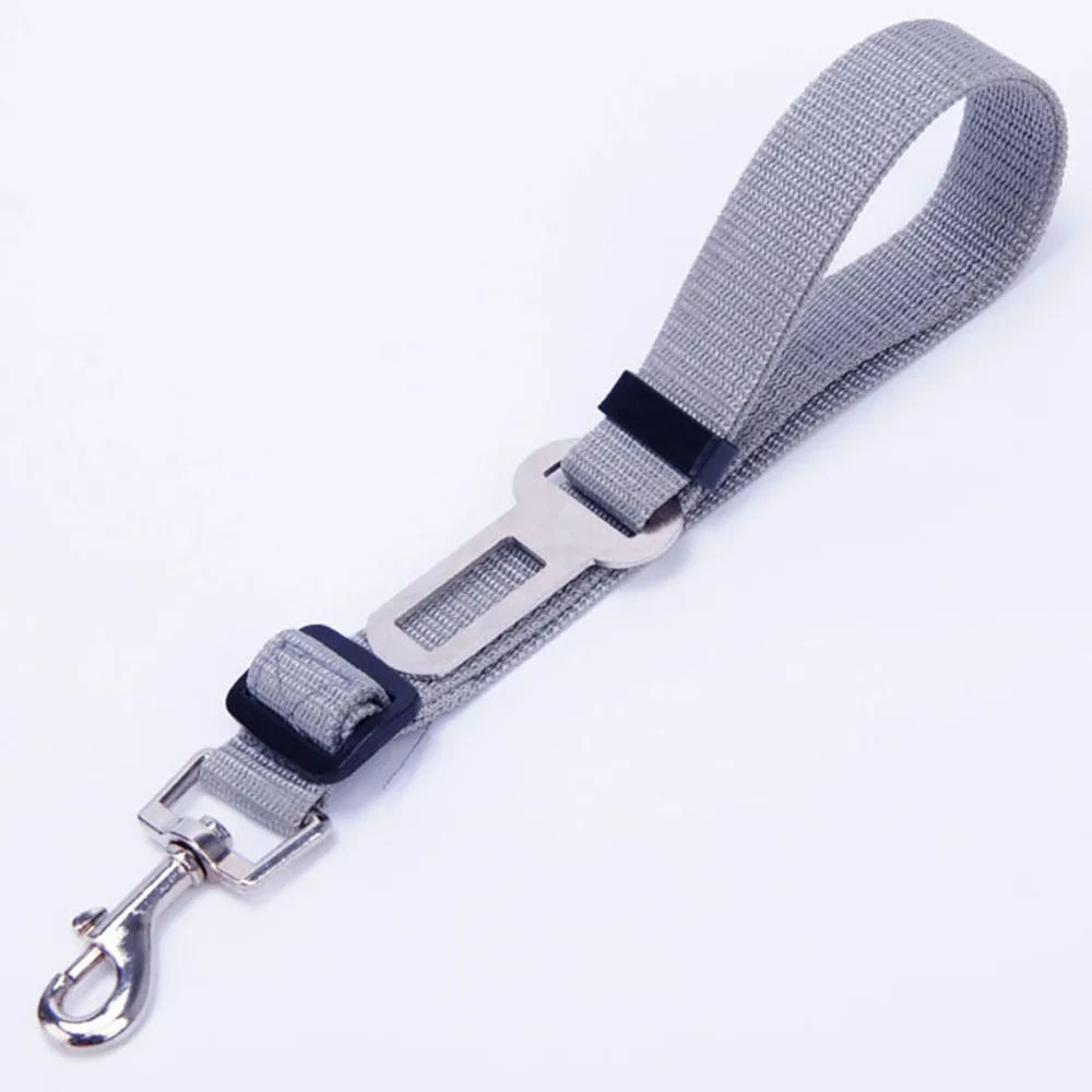 Cinturón de Seguridad Ajustable para Perros en el Coche — Nylon Reflectante y Elástico | 21 Colores