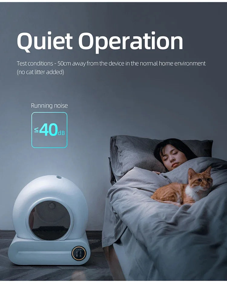 Arenero Automático Inteligente para Gatos de Gran Capacidad, Semiencerrado con Control Remoto por APP