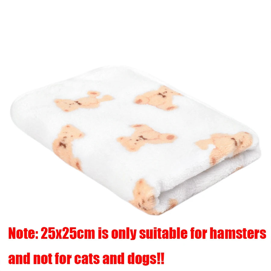 Manta Suave y Esponjosa para Mascotas, Franela con Estampado de Huellas, Cama Cálida y Cómoda para Perros y Gatos